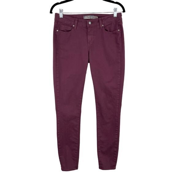 Revolve Paige Burgundy Maroon Denim Low Rise Skinny Stretch Jegging Jean Pant 29 - Picture 2 of 15